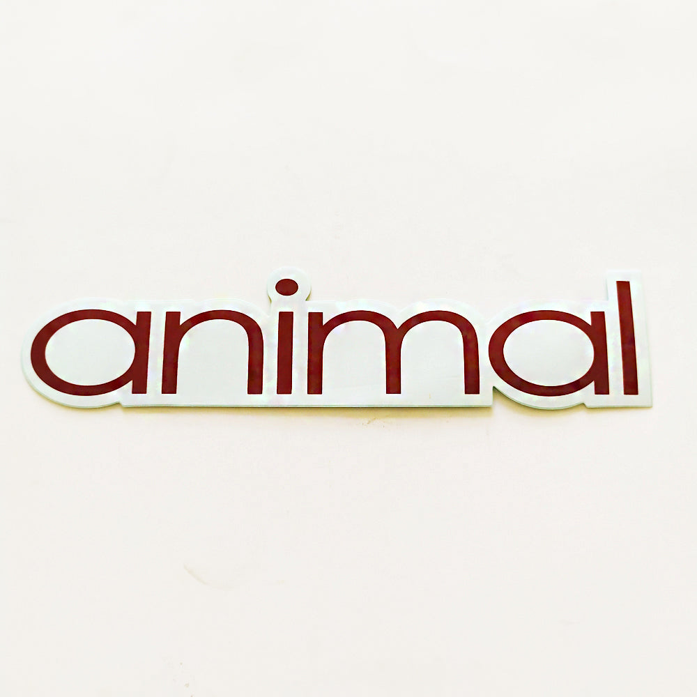 Animal Bikes BMX Sticker / Decal - 14.5 cm across approx - White / Maroon - SkateboardStickers.com