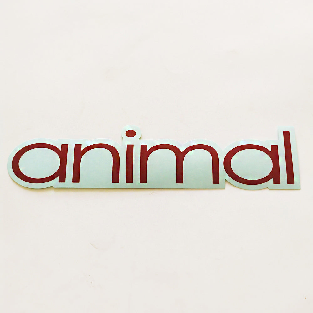 Animal Bikes BMX Sticker / Decal - 20.5 cm across approx - Maroon / Clear - SkateboardStickers.com