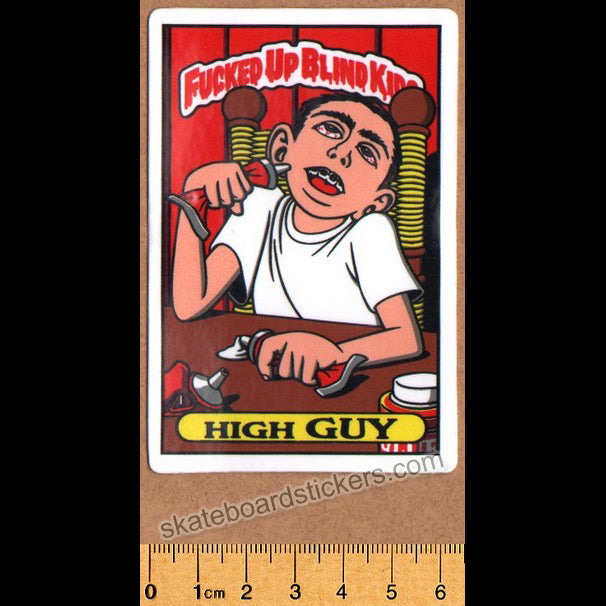 Blind - Fucked Up Blind Kids - High Guy Official Reissue Skateboard Sticker - SkateboardStickers.com