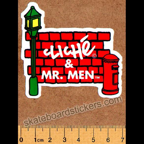 Cliche & Mr Men Skateboard Sticker - SkateboardStickers.com