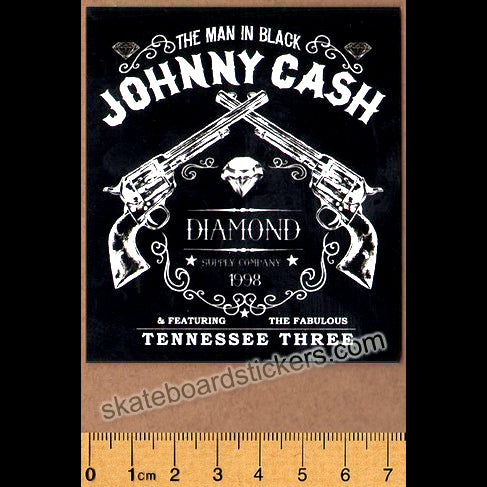 Diamond Supply Co. x Johnny Cash - Tennessee Three Skateboard Sticker - SkateboardStickers.com
