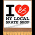 eS Shoes Skateboard Sticker - I Love my Local Skateshop - SkateboardStickers.com