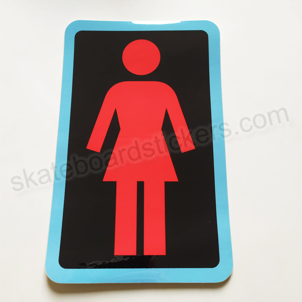 Girl Skateboard Sticker - 15.5 cm high approx - SkateboardStickers.com