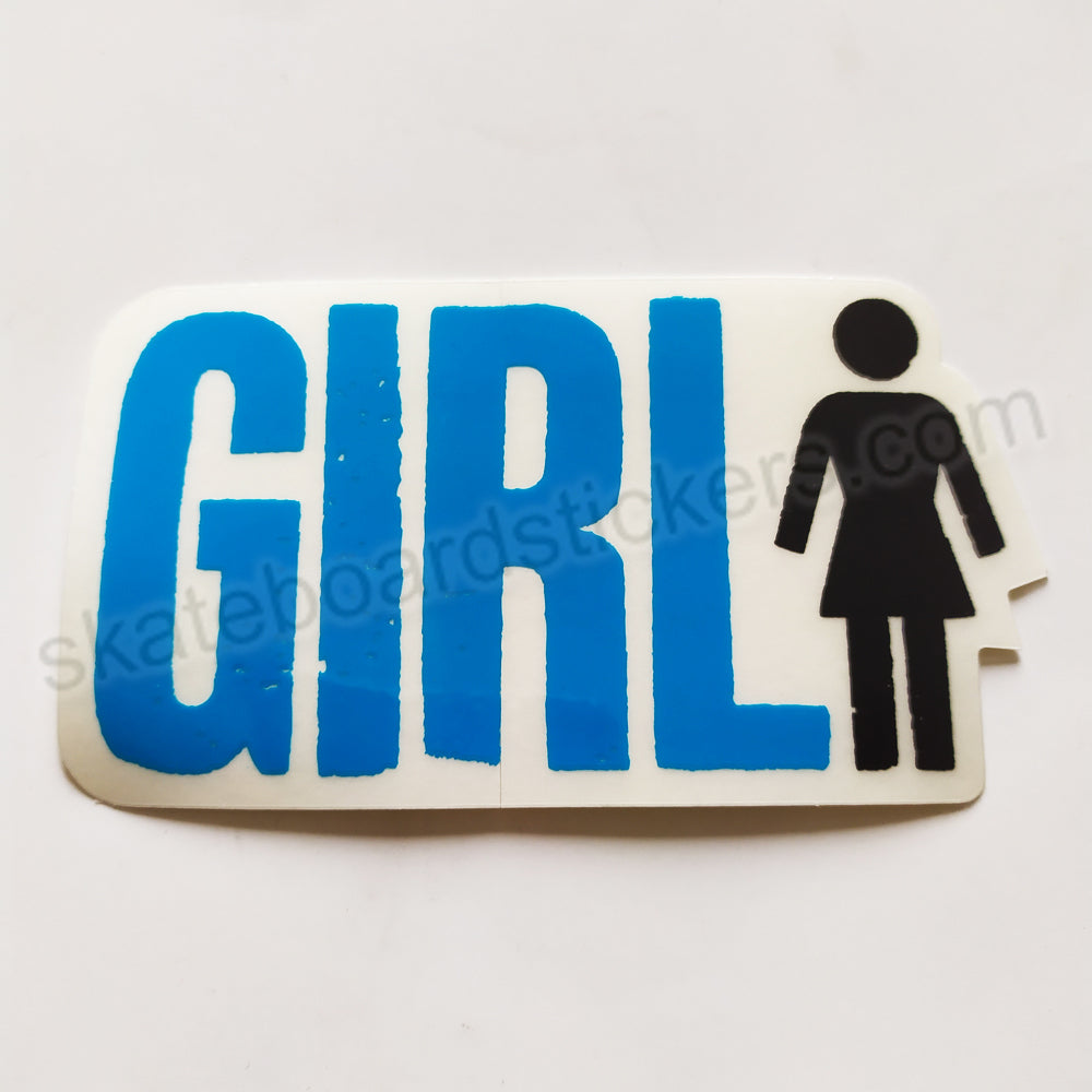 Girl Skateboard Sticker - 10.5 cm across approx - SkateboardStickers.com