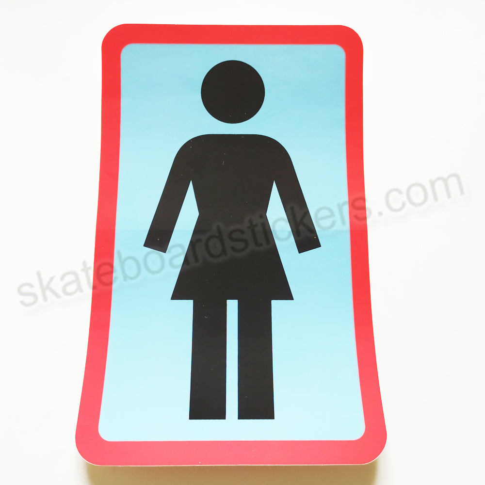 Girl Skateboard Sticker - 15.5 cm high approx - SkateboardStickers.com