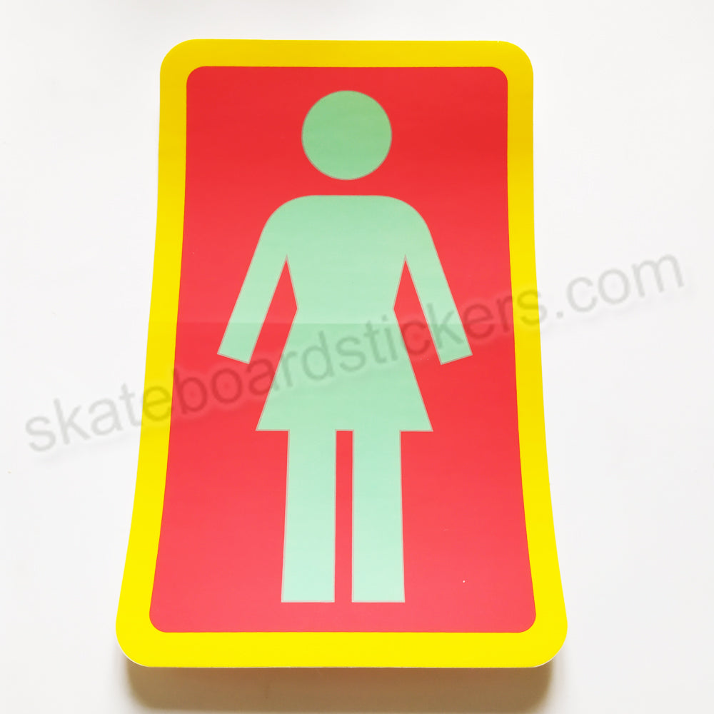 Girl Skateboard Sticker - 7.5 cm high approx - SkateboardStickers.com