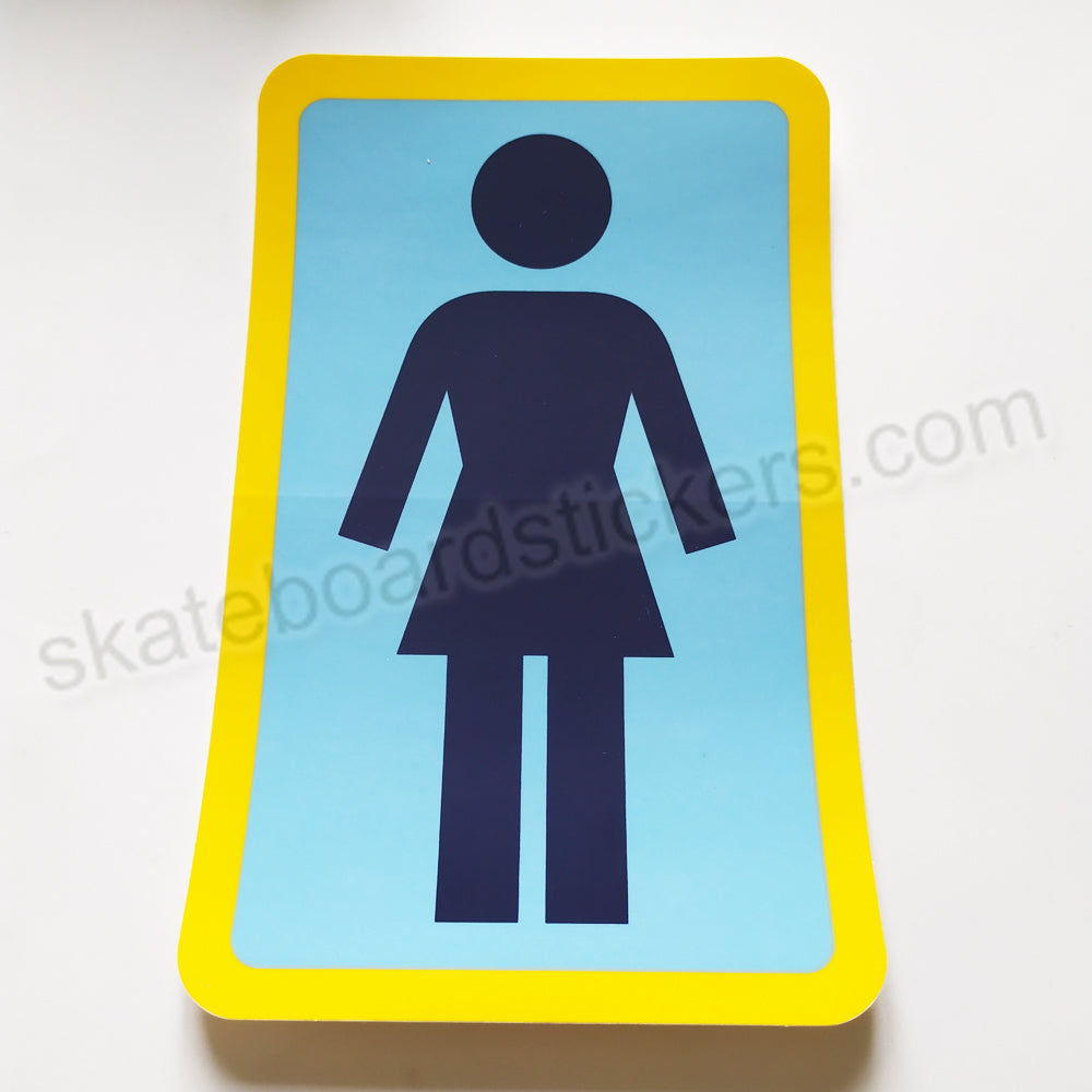 Girl Skateboard Sticker - 7.5 cm high approx - SkateboardStickers.com