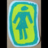 Girl Skateboard Sticker - Green/Yellow - SkateboardStickers.com