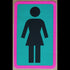Girl Skateboard Sticker - Pink/Green/Black - SkateboardStickers.com