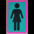 Girl Skateboard Sticker - Pink/Green/Black - SkateboardStickers.com