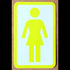 Girl Skateboard Sticker - Yellow/White Medium - SkateboardStickers.com