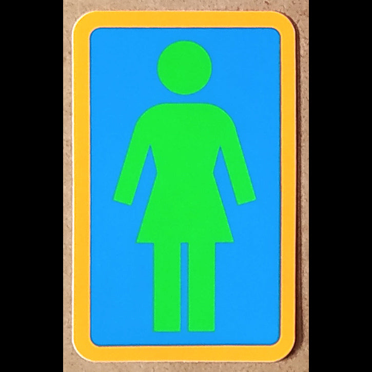 Girl Skateboard Sticker - Orange/Blue/Green Medium - SkateboardStickers.com