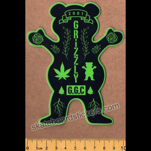 Grizzly Griptape XL Bear Skateboard Sticker