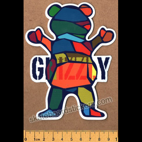 Grizzly Griptape XL Bear Skateboard Sticker