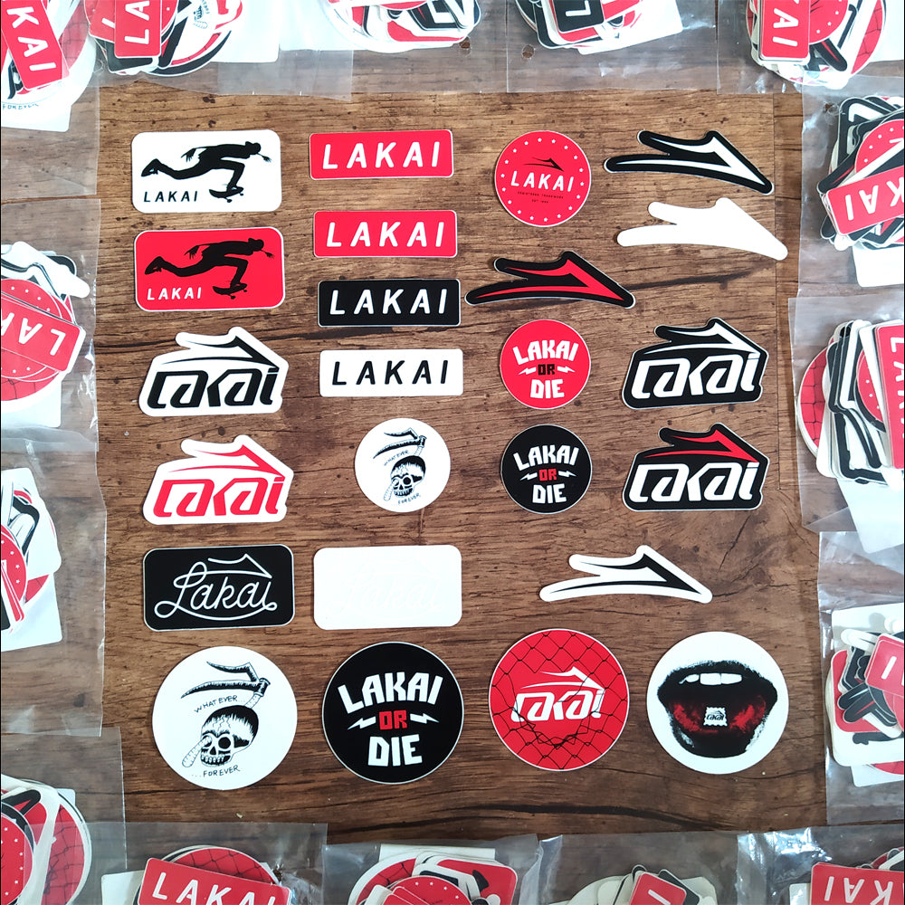 Lakai Skate Shoes Skateboard Sticker Pack of 24 Stickers - red - SkateboardStickers.com