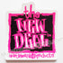 New Deal Official Reissue Skateboard Sticker - Original Napkin Logo Black/Pink - SkateboardStickers.com