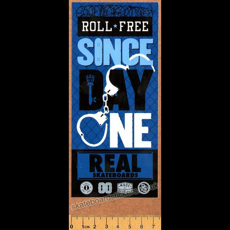 Real Skateboards - Roll Free Since Day One Skateboard Sticker - SkateboardStickers.com