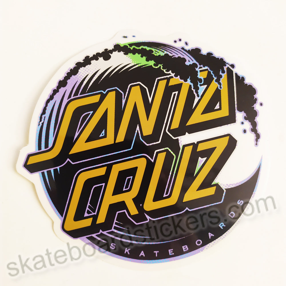 Santa Cruz - Holo Wave Dot Surf / Skateboard Sticker - 9.5 cm across approx - SkateboardStickers.com