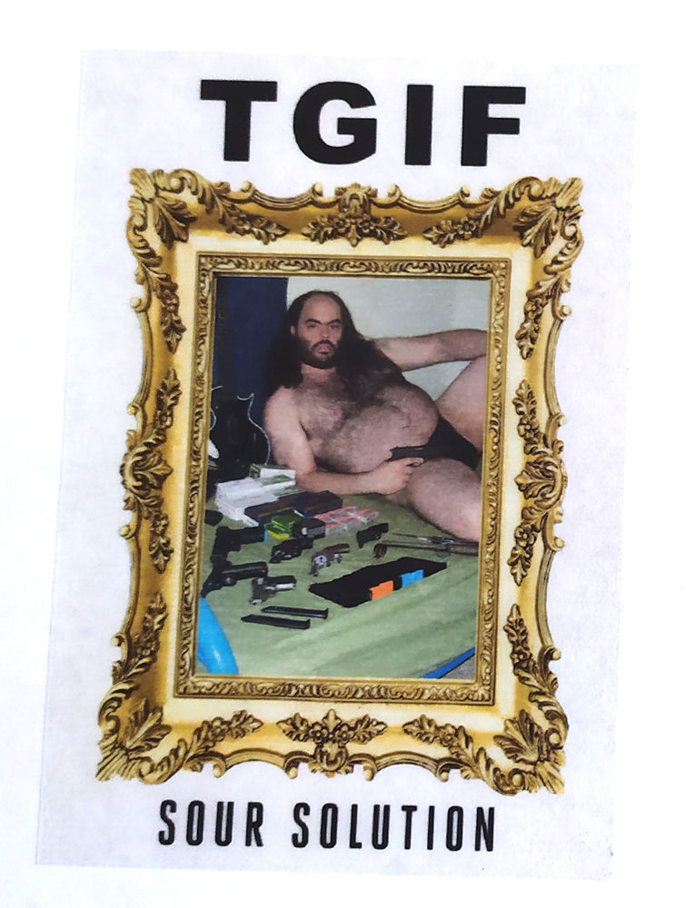 Sour Solution Skateboards Skateboard Sticker - TGIF - SkateboardStickers.com