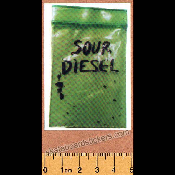 Sour Solution Skateboards Skateboard Sticker - Sour Diesel - SkateboardStickers.com