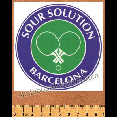 Sour Solution Skateboards Barcelona Table Tennis Skateboard Sticker - SkateboardStickers.com