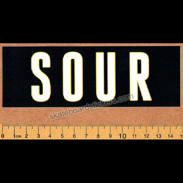 Sour Solution Skateboards Gold Outline Skateboard Sticker - SkateboardStickers.com