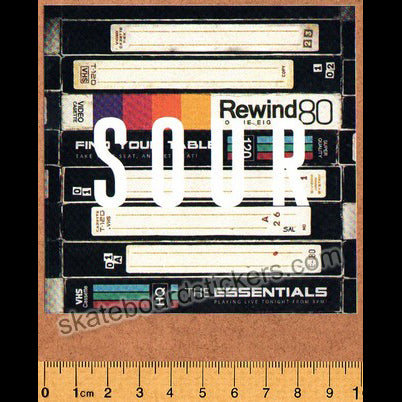 Sour Solution Skateboards VHS Tapes Skateboard Sticker - SkateboardStickers.com