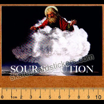 Sour Solution Skateboards Skateboard Sticker - God - SkateboardStickers.com