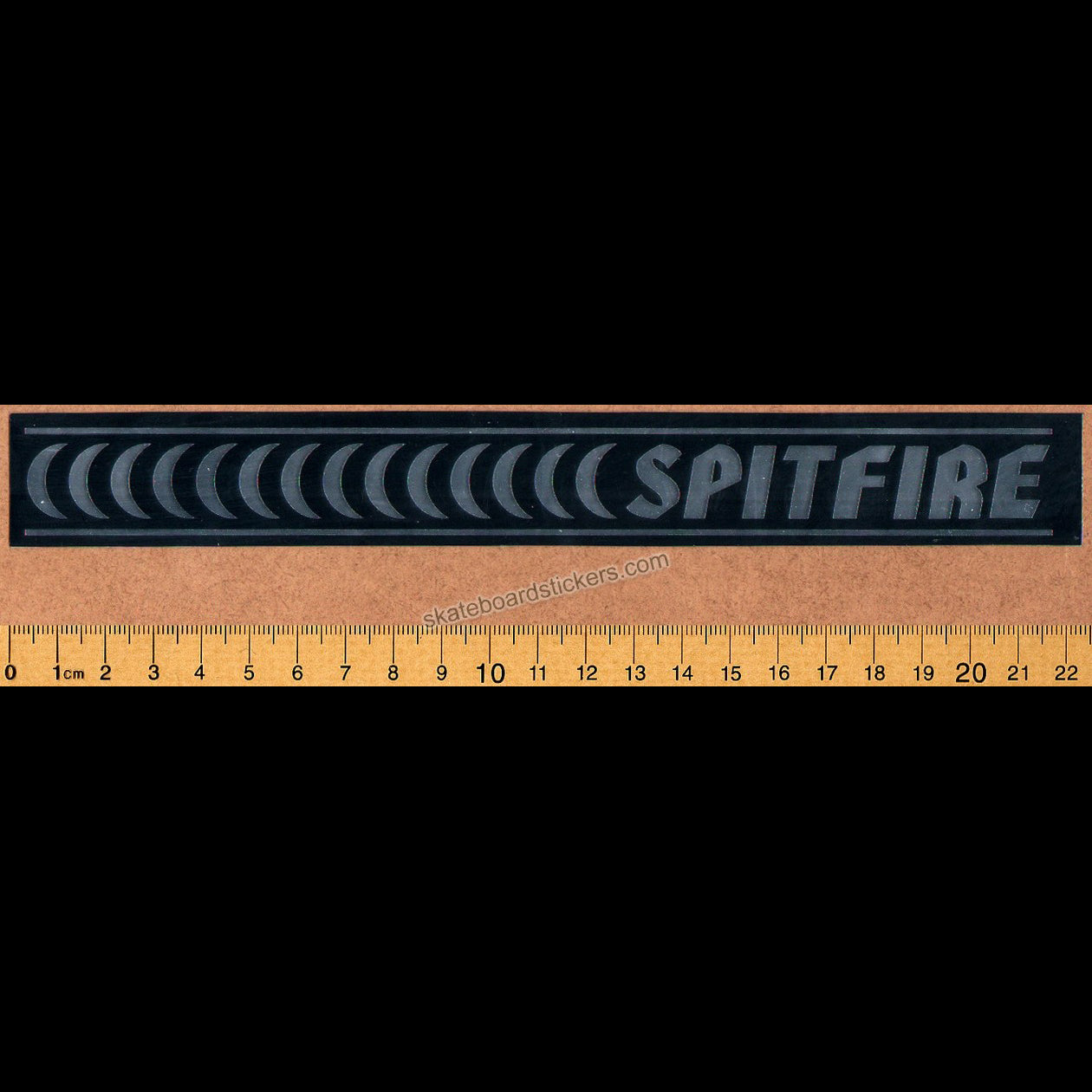Spitfire Wheels - Barred Skateboard Sticker large silver - SkateboardStickers.com