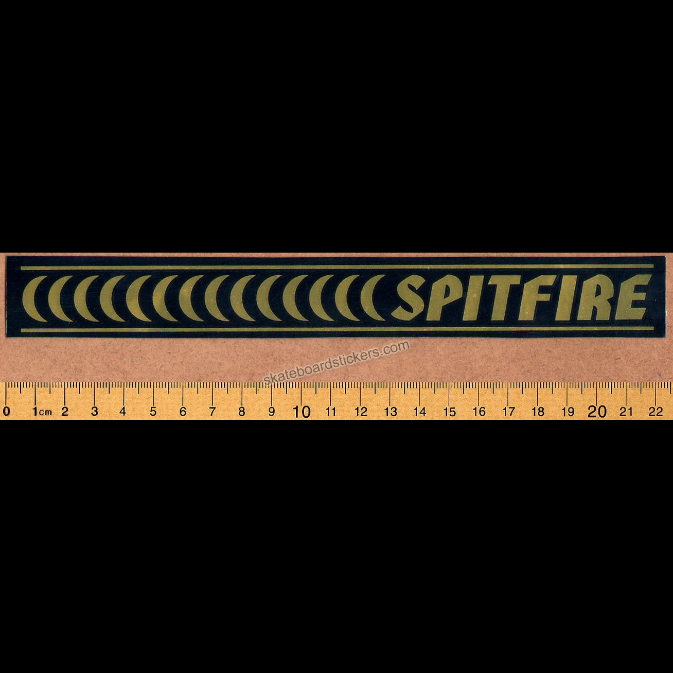 Spitfire Wheels - Barred Skateboard Sticker large gold - SkateboardStickers.com