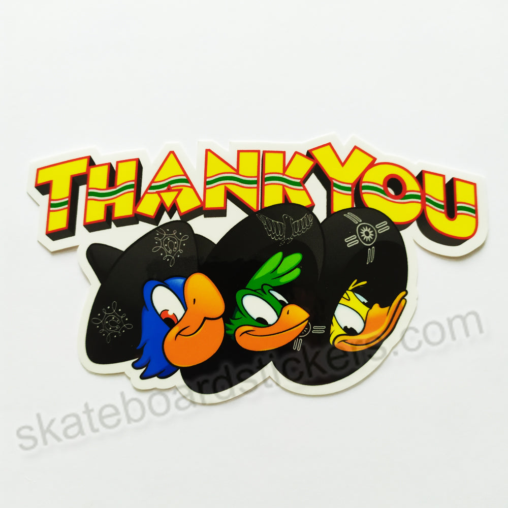 Thank You Skateboard Sticker - Mi Amigos 12.5cm