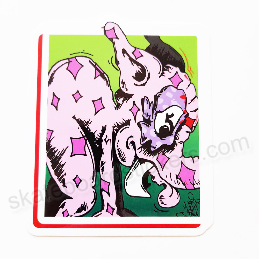 Thank You X Hijinx Skateboard Sticker - Pink Elephant