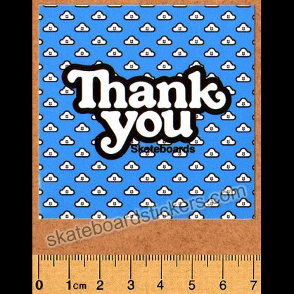 Thank You Skateboard Sticker - Cloudy - SkateboardStickers.com