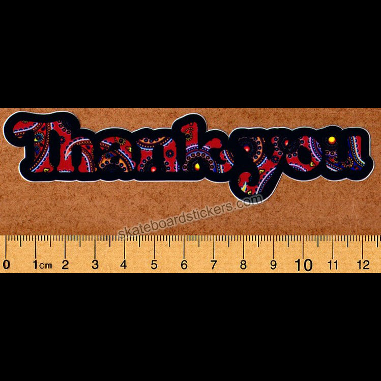 Thank You Skateboard Sticker - SkateboardStickers.com