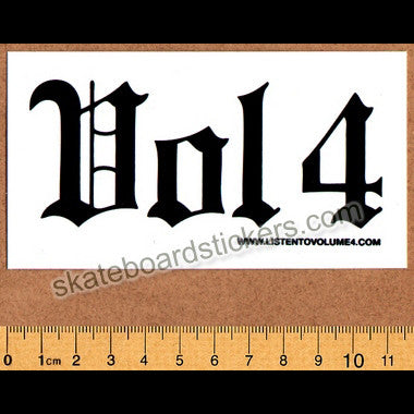 Volume 4 / Vol 4 - Old E Skateboard Sticker - SkateboardStickers.com